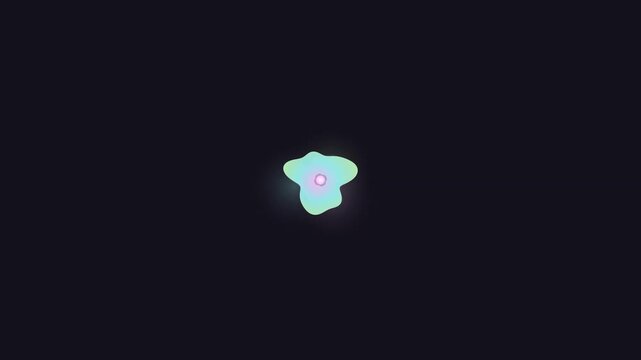 Abstract Morphing Fluid Shape with Soft Gradient Glow on Dark Background