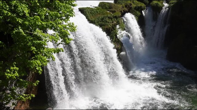 Traunfall, River Traun, Roitham am Traunfall, Traunviertel, Upper Austria, Austria