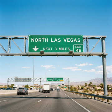 North Las Vegas Highway Exit Signage Directing Travelers Ahead