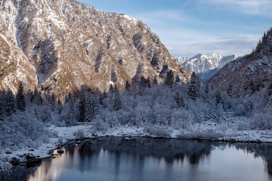 snow covered mountains