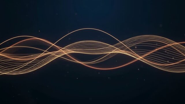 Gentle Golden Digital Wave Lines Static Shot 4K
