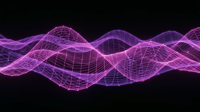 Vibrant Magenta Digital Wave Static Shot Loop