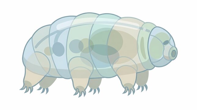 Stylized Illustration of a Tardigrade Microscopic Animal.