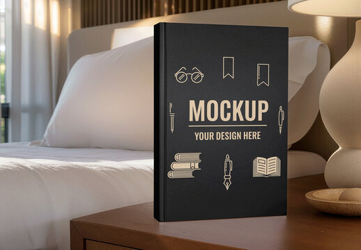 Book Cover Bedside Reading Mockup