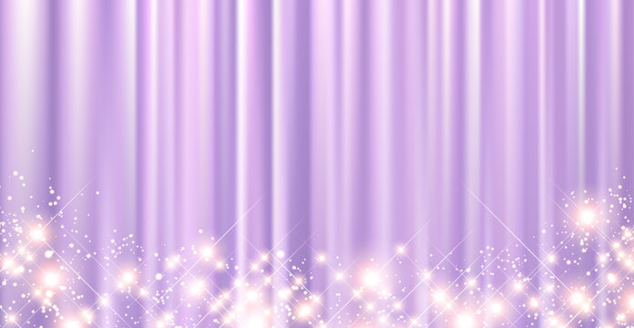 Purple Curtain with Sparkling Lights &ndash; Luxury Shining Background
