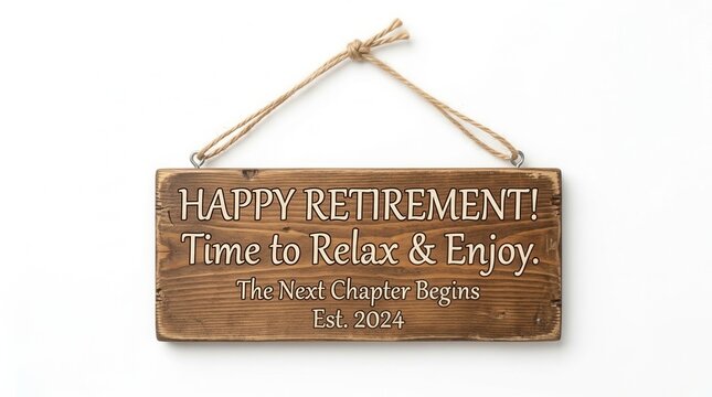 Happy Retirement Sign Time to Relax and Enjoy The Next Chapter Begins Est 2024 Rustic Wooden Plaque