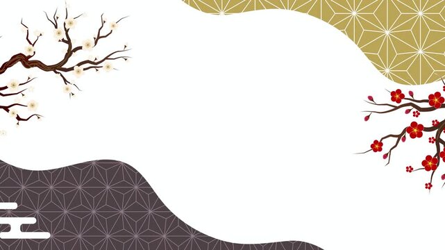 Traditional Japanese Floral Pattern Template 4K