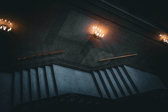 masterful staircase in a museum 