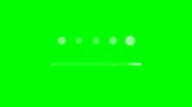 Minimal loading gif progress bar animation on green screen