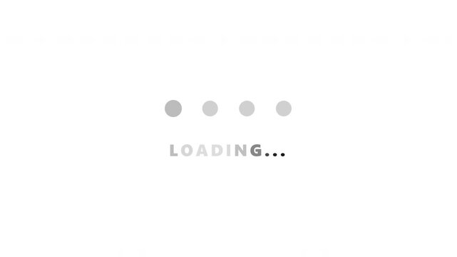 Minimalist loading gif animation with dots on white background