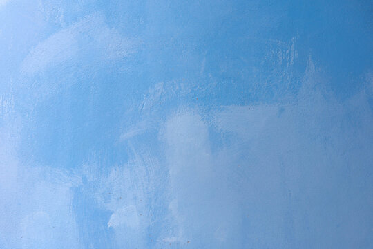 Blue Painted Rough Wall Texture &ndash; Abstract Grunge Background with Brush Strokes