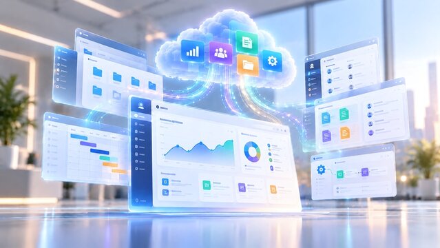 SaaS Platform with Cloud-Based Business Applications and Integrated Modules