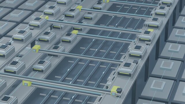 Three-level AI compute bridge matrix with cross-level data routing and lime transfer nodes