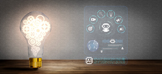 A light bulb filled with gears symbolizes the fusion of creativity and technology, representing innovation within the domain of artificial intelligence and digital solutions. Nascent © InfiniteFlow