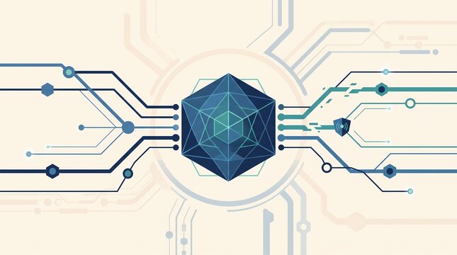 ai cybersecurity network and data protection digital illustration - ai generated