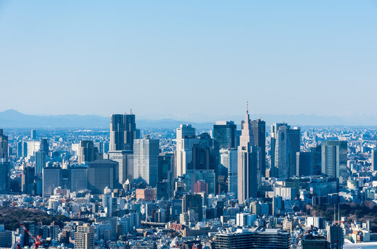 新宿副都心の街並みパノラマ 都市風景 （東京都）