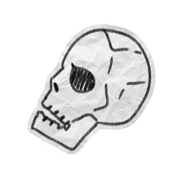 hand-drawn sketch art of  skull