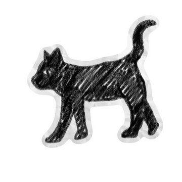 hand-drawn sketch art of  black cat