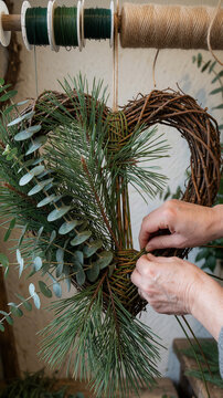 hand holding christmas tree