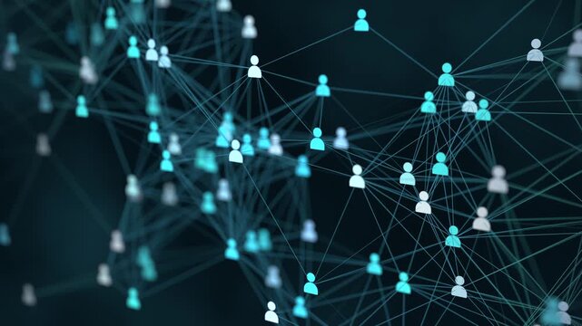 Connected users 3D animation loop for social networks