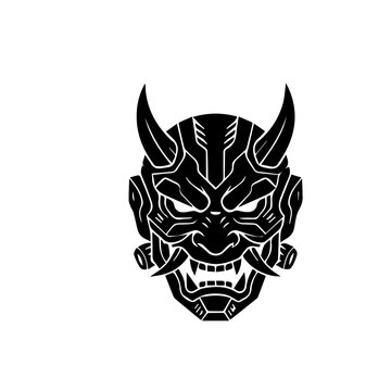 Cyberpunk Oni Mask Logo