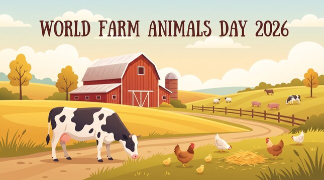 Cattle and poultry on farm.
