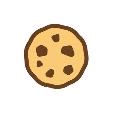 Simple chocolate chip cookie illustration