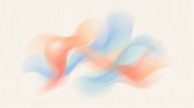Abstract flowing liquid waves background in soft pastel blue and peach colors, fluid motion texture, dreamy ethereal gradient overlay for creative presentation, branding, website