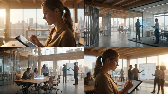 Modern Office Collaboration with Digital Technology