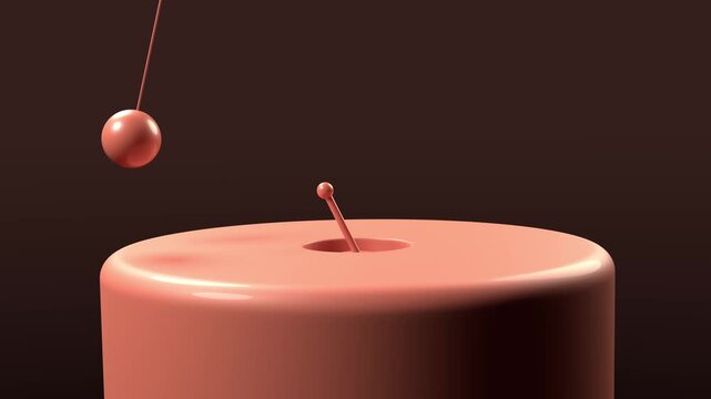 Pendulum activates a color changing toggle switch, oddly satisfying 360 degree 3D animation loop representing kinetic energy