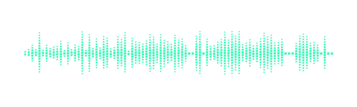 Green digital soundwave audio equalizer frequency background vector illustration