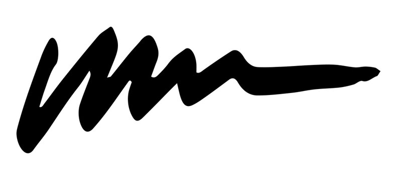 Hand Drawn Black Marker Zigzag Stroke, Abstract Brush Scribble Underline and Calligraphy Swash on Transparent Background