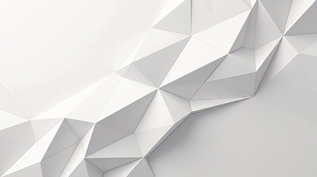 Abstract white geometric low poly background