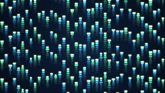 Digital data stream columns falling, seamless loop