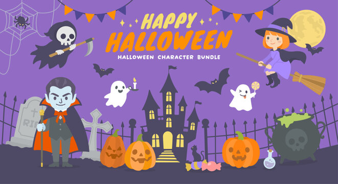 可愛いハロウィン素材とキャラクター