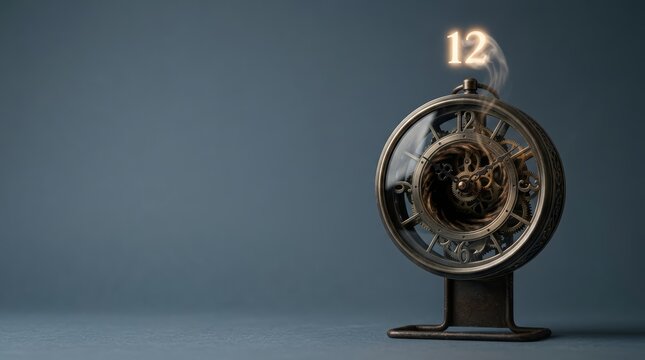 Symbolic representation of a final hour disappearing before a deadline
