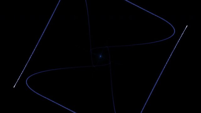 Sleek and impressive dynamic video footage featuring a Particle light-ray travel and converge effect.	