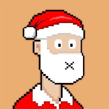 santa claus pixel face