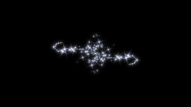 white glitter sparkle line trail explosion, white glowing fairy sparkle line burst, magic dust, flat vector doodles, glowing doodle stars, black screen
