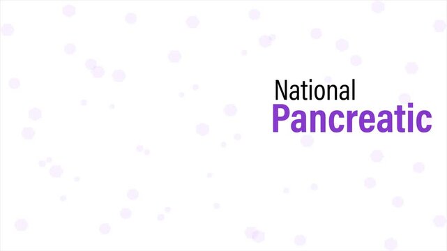 Animated pancreatic cancer awareness illustration featuring a pancreas symbol inside a medical frame with November campaign text.