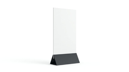 Fototapeta premium Aluminum Counter top Sign Holder & Sign Frame. Weighted Table Top Sign Frame Double LL Sign Holder Super Click Mount. 3d render illustration. 