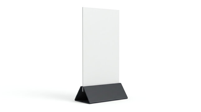 Aluminum Counter top Sign Holder & Sign Frame. Weighted Table Top Sign Frame Double LL Sign Holder Super Click Mount. 3d render illustration. 