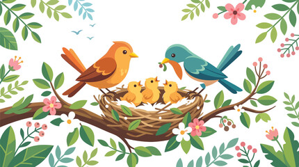 Fototapeta premium birds on the branch