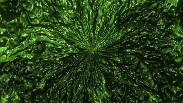 Abstract green organic background with radiating tendrils and flowing liquid textures creating a mysterious moody atmosphere