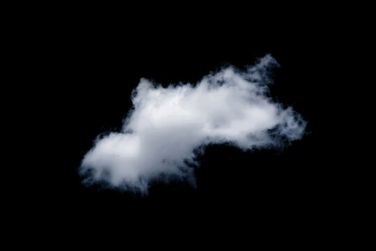 White Cloud Isolated on Black Background with clipping path