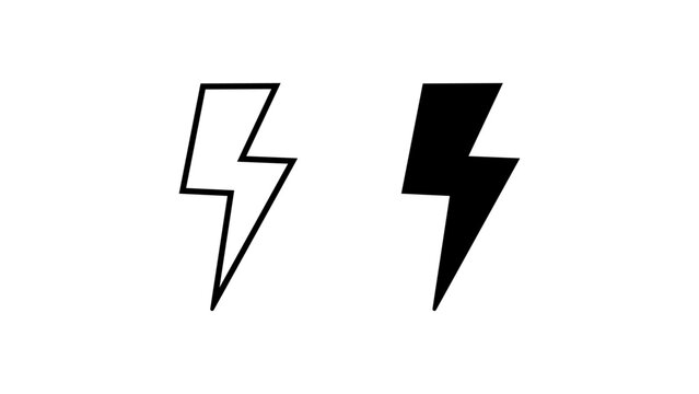 Vector illustration of lightning bolt icon set, vector illustration of electric flash symbols on a transparent background