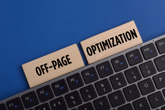 Conceptual image of off page SEO optimization on a laptop, representing website ranking, search visibility, digital marketing, backlinks, and online performance.