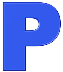 3D素材_アルファベット_P_青 © 四ッ谷