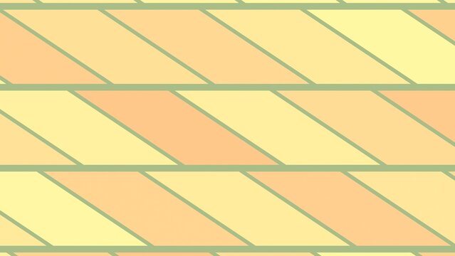 Soft yellow and peach angled parallelogram stripe pattern with sage green outlines. Clean linear vector visual. Ideal for UI backdrops, banners, and 3D surface mapping.