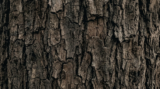 Dark Oak Tree Bark Texture Vector Background